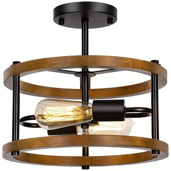 Amazoni populaarne Ameerika retro-industriaalse stiiliga täispuidust laelamp loomingulise isiksusega elutoa magamistoa vahekäigu laelamp