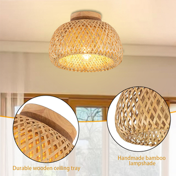 Piiriülene Ameerika stiilis maalähedane bambusest kootud lambivarju elutuppa, esikusse, esikusse ja söögituppa, bambusest ja puidust kunstiline laelamp, populaarselt müüdav piiriülene toode