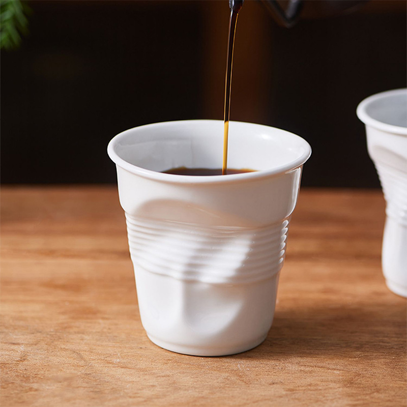 „Creative Ins“ keraminis plisuotas puodelis, asmeninis kavos puodelis, paprastas netaisyklingas biuro puodelis, vandens puodelis, pusryčių puodelis
