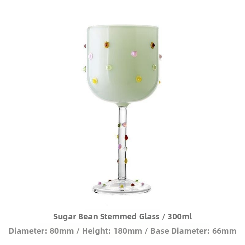 Ατμοσφαιρικό ποτήρι κρασιού, κομψό, εκλεκτό κύπελλο, πολύχρωμο ποτήρι ζελεδάκι, δημιουργικό ποτήρι κόκκινου κρασιού