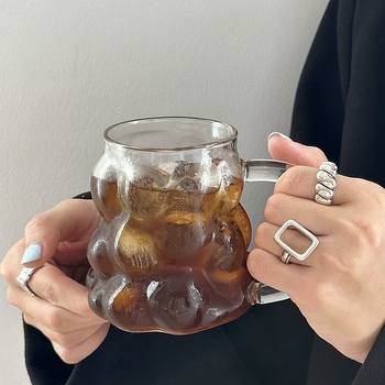 Γυάλινο ποτήρι χυμού γάλακτος σε σχήμα σταφυλιού, ανθεκτικό στη θερμότητα, για οικιακή χρήση, καφές, λάτε, γάλα, χυμός, ποτήρι νερού από διαφανές γυαλί