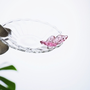 Ροζ κρυστάλλινο γυαλί πεταλούδας για το σπίτι με γάλα, τσάι, καφέ, κρύο ποτό, ποτήρι κρασιού, υψηλό βοριοπυριτικό γυαλί κάθετων κόκκων