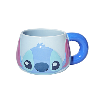 Керамична подаръчна кутия за чаша Stitch Big Belly с лъжица, креативна чаша с висока цветна стойност и капак, подаръчна ръка, придружаваща подаръчна партида