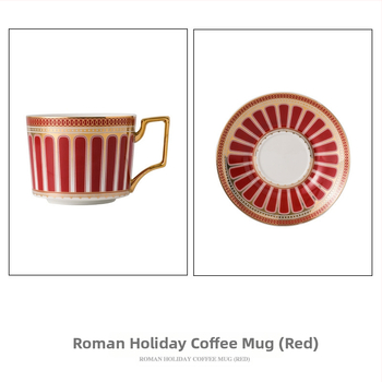 Rooma pühade kondiportselanist kohvitass ja alustass, Põhjamaade stiilis kohvitassi ja alustassi komplekt, Briti pärastlõunalilleline teetass koju