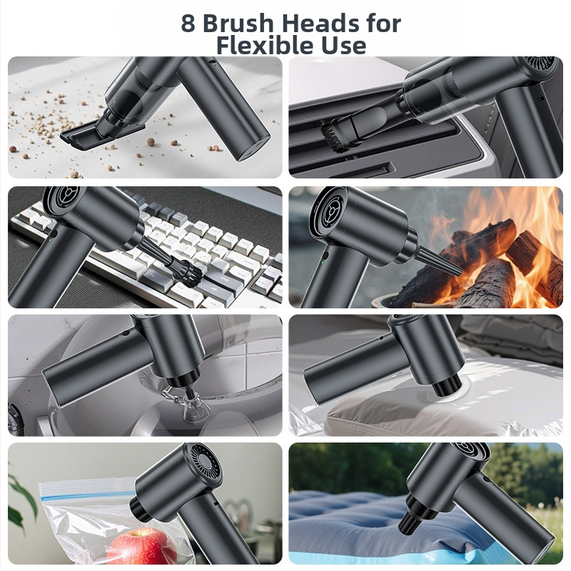 Прахосмукачка за кола, безчетков мотор, ръчна, с висока всмукателна мощност, засмукване и издухване, преносим сешоар "всичко в едно", за трансгранично прахоуловяване