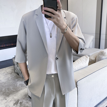 Vabaaja 7/8 varrukaga meeste õhuke stiilne jakk Korea versioon trendikas mitmekülgne moodne nägus poolvarrukaga väike ülikond trendikas