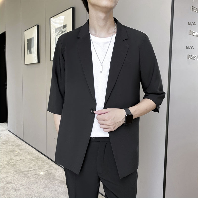 Vabaaja 7/8 varrukaga meeste õhuke stiilne jakk Korea versioon trendikas mitmekülgne moodne nägus poolvarrukaga väike ülikond trendikas