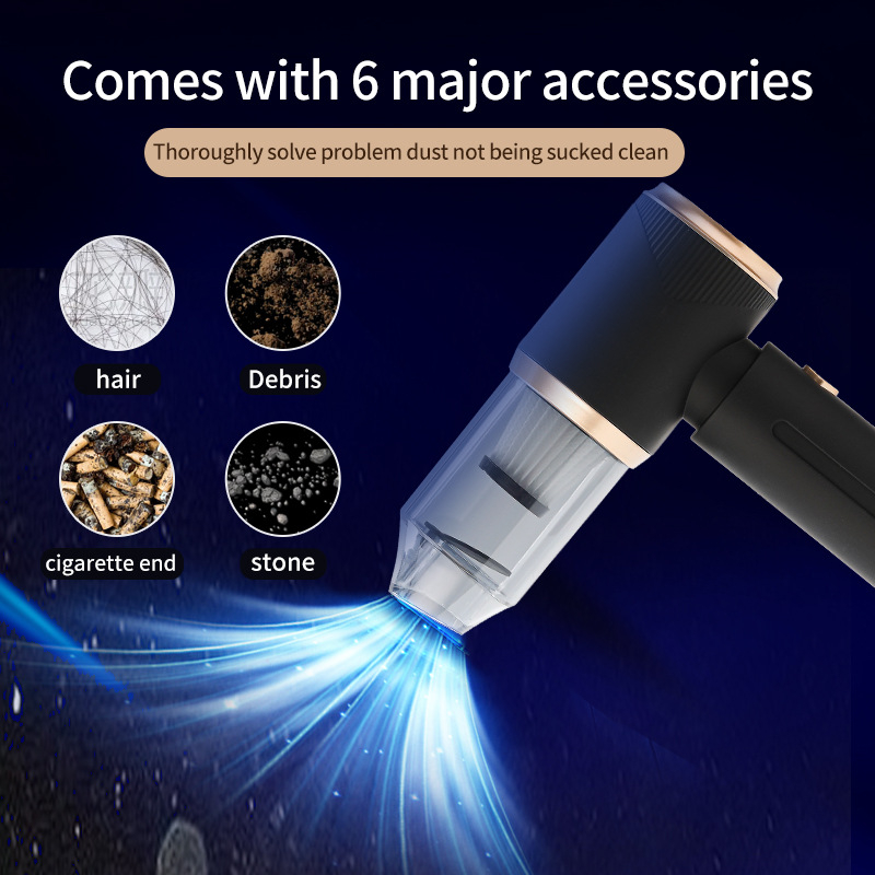 Tarpvalstybinis automobilių dulkių siurblys, dvigubos paskirties siurbimas ir pūtimas, mažas mini nešiojamas automobilio dulkių siurblys su didele siurbimo galia