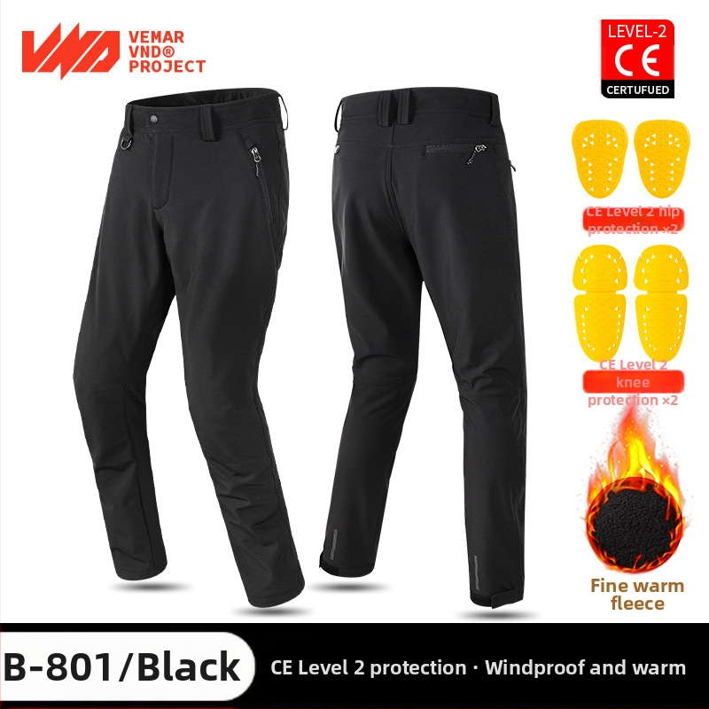 VND motoros nadrág, őszi és téli, gyapjúbéléssel, vízálló, cseppálló, vastagított CE2 védőfelszereléssel, utcai motoros, hétköznapi szerszámos nadrág