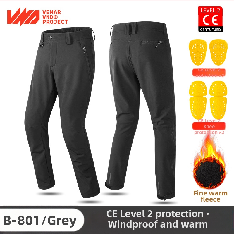 VND motoros nadrág, őszi és téli, gyapjúbéléssel, vízálló, cseppálló, vastagított CE2 védőfelszereléssel, utcai motoros, hétköznapi szerszámos nadrág