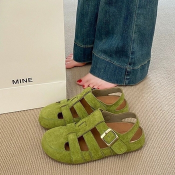 Sandales ar svārkiem, feju stila elpojošas neslīdošas kurpes sievietēm, 2025. gada vasaras jaunās modes daudzpusīgās dobās romiešu kurpes