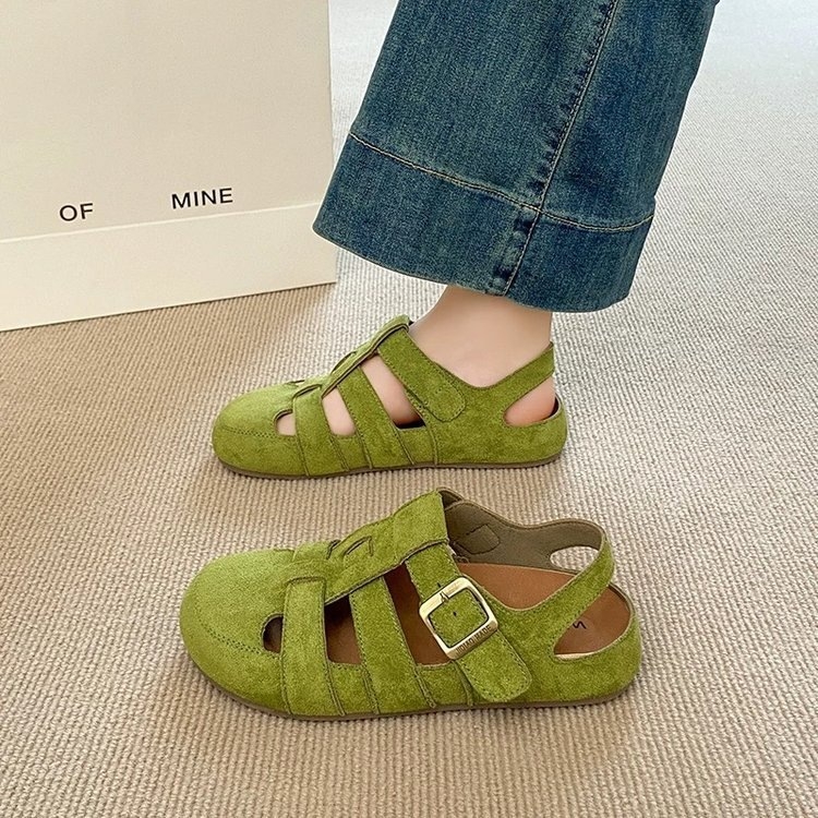 Sandales ar svārkiem, feju stila elpojošas neslīdošas kurpes sievietēm, 2025. gada vasaras jaunās modes daudzpusīgās dobās romiešu kurpes