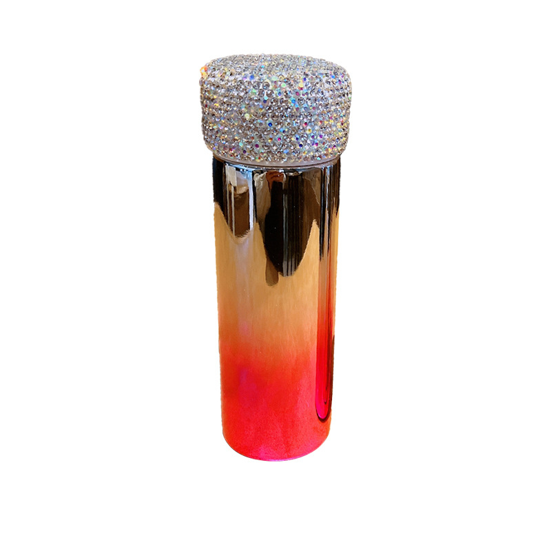 Värviline mini termoskruus, kõrge värviväärtusega roostevabast terasest teemanttaskuga, internetikuulsuste õpilaste kaasaskantav vikerkaarekruus