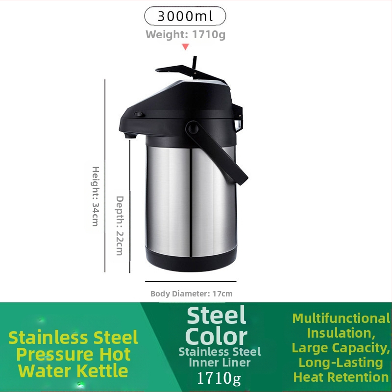 Preso tipo termosinis buitinis oro slėgio virdulys didelės talpos nerūdijančio plieno virdulys nešiojamas didmeninis eksportas