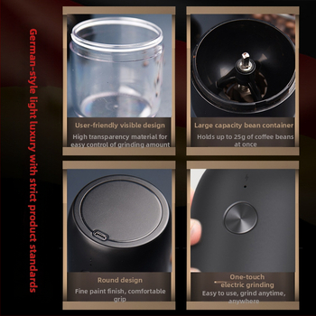 Elektrinis kavos malūnėlis Buitinis įkraunamas kavos pupelių malūnėlis Lauko nešiojamas kavos pupelių malūnėlis Automatinis malūnėlis