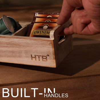 Ξύλινο κουτί αποθήκευσης με θήκες, τσάντα τσαγιού, τσάντα καφέ, κουτί αποθήκευσης ταξινόμησης, γραφείο, χαρτικά, διάφορα, οργάνωση, ξύλινο κουτί