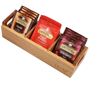 Ξύλινο κουτί αποθήκευσης με θήκες, τσάντα τσαγιού, τσάντα καφέ, κουτί αποθήκευσης ταξινόμησης, γραφείο, χαρτικά, διάφορα, οργάνωση, ξύλινο κουτί