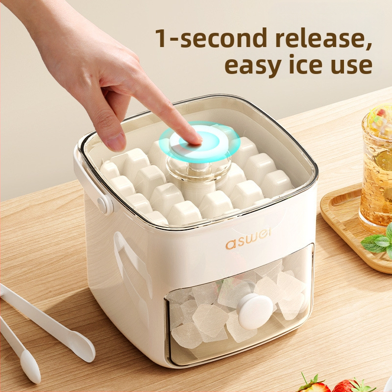 Форма за лед, преса за лед с голям капацитет, артефакт, домашен хладилник за съхранение на лед с капак, домакинско производство на лед