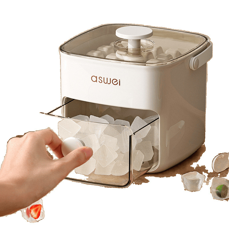 Jégtálca forma Élelmiszeripari prés Jégkocka Nagy kapacitású műtárgy Házi készítésű hűtőszekrény Jégtároló fedéllel Háztartási jégkészítés