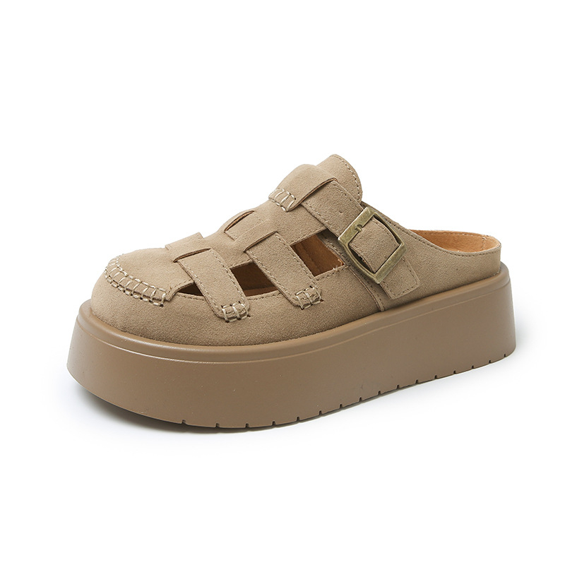 Baotou basutės ir šlepetės moteriškos storo padu, padidinto Burken padu, moteriški 2024 m. pavasario ir vasaros urviniai batai, moteriškos basutės