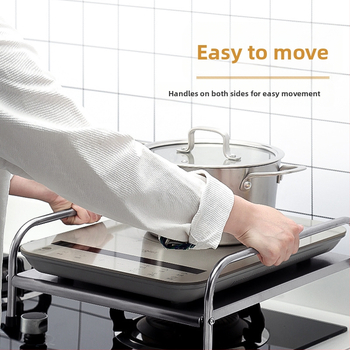 Didmeninė prekyba virtuvės nerūdijančio plieno indukcinės viryklės stovo grindų tipo daugiafunkcis laikymo stovo viryklės apsauginis dangčio laikiklis