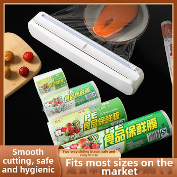 Iminapaga plastist wrap lõikur plastist wrap köök ühekordne tihendus reguleeritav pakkimine iminapaga lõikekast