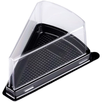 A03 Τριγωνικό διαφανές κουτί συσκευασίας κέικ με στρώμα μους φράουλας και μάνγκο Durian μιας χρήσης, πλαστικό