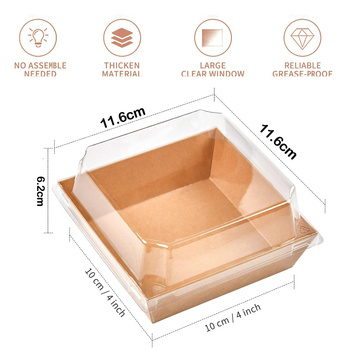 12/25/50 buc cutii pătrate pentru deserturi 10x10 cm, cutii mici pentru mezeluri