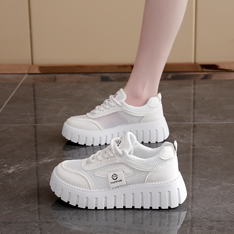 Pantofi sport de vară mici și albi, stil coreean, pentru studente, respirabili, pantofi casual, T78-1, model nou