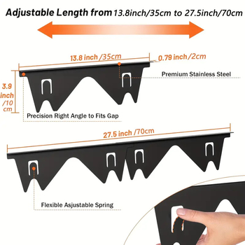 Nerūdijančio plieno viryklės tarpo uždangalai, 2 vnt. viryklės tarpų užpildo, karščiui atsparus apsauginis rinkinys, naudojamas izoliacijai