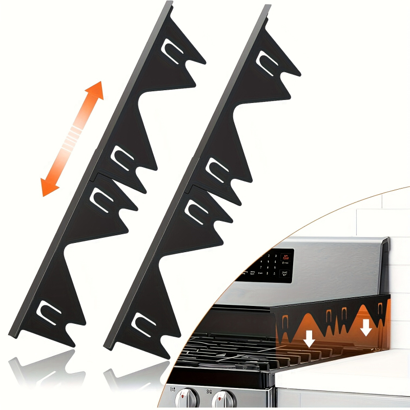 Nerūdijančio plieno viryklės tarpo uždangalai, 2 vnt. viryklės tarpų užpildo, karščiui atsparus apsauginis rinkinys, naudojamas izoliacijai