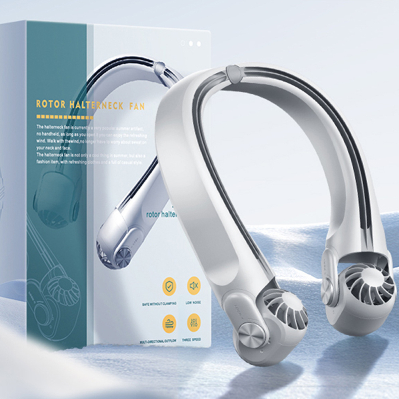 „MF080“ naujas, pakabinamas kaklo ventiliatorius, nešiojamas, tingus, be lapų, lauko sportinis turbina, USB mažas ventiliatorius