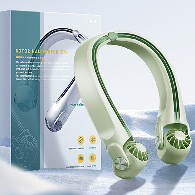 „MF080“ naujas, pakabinamas kaklo ventiliatorius, nešiojamas, tingus, be lapų, lauko sportinis turbina, USB mažas ventiliatorius