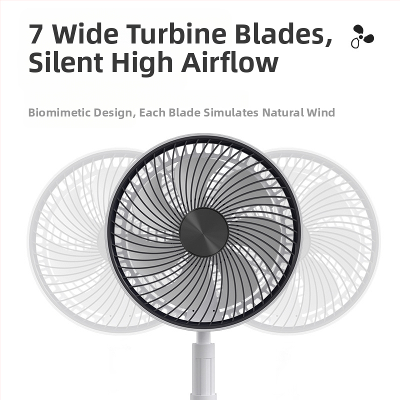Новият телескопичен вентилатор на Amazon, лесен за поставяне, вентилатор за външен монтаж с контрол на разклащането на главата, маса за зареждане, тих вентилатор с двойна употреба