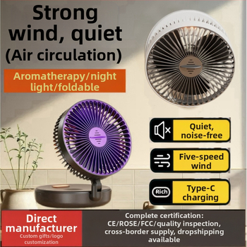 Užsienio prekybos tarpvalstybinis USB įkrovimo mažas ventiliatorius, sulankstomas naktinės lemputės stalinis, sieninis, aromaterapijos stalinis ventiliatorius, mažų dovanų pristatymas