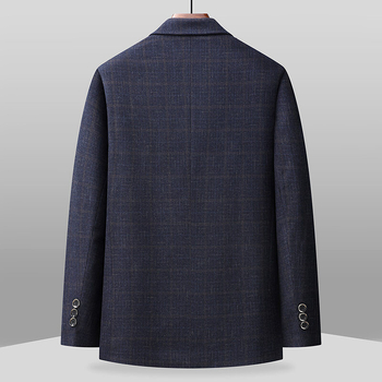 2025. aasta kevadine uus ülikond meeste mantel keskealine äriline vabaaja universaalne ruuduline lihtne lameda kraega ülikond