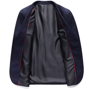 2025. aasta kevadine uus ülikond meeste mantel keskealine äriline vabaaja universaalne ruuduline lihtne lameda kraega ülikond