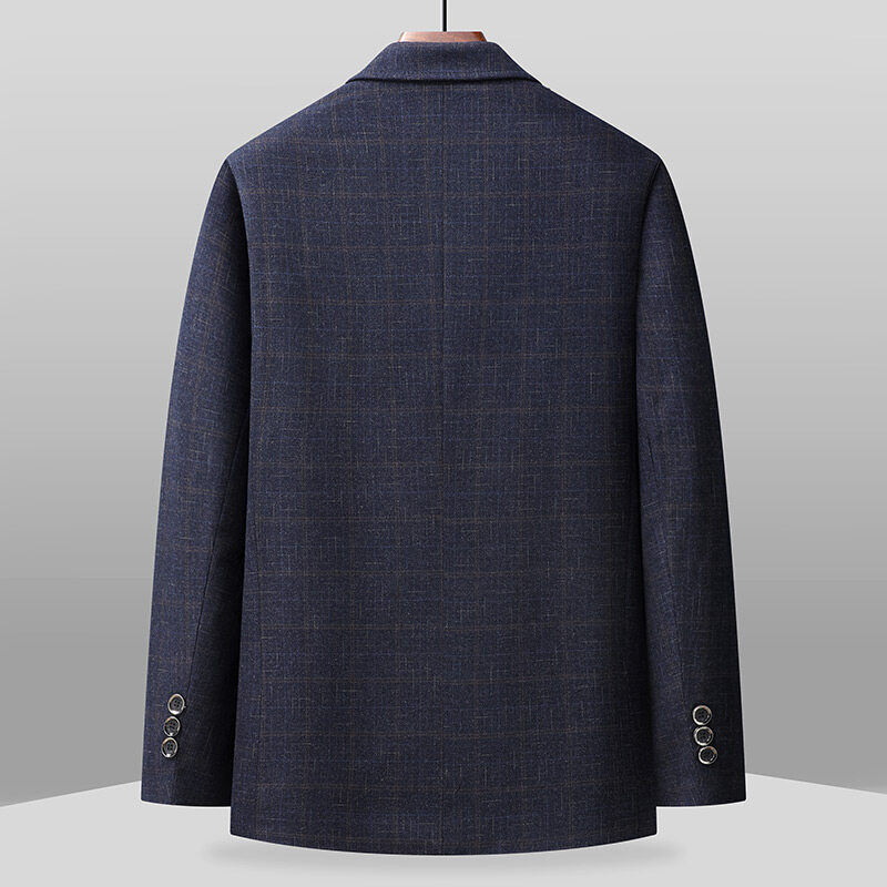 2025. aasta kevadine uus ülikond meeste mantel keskealine äriline vabaaja universaalne ruuduline lihtne lameda kraega ülikond