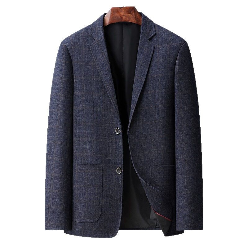 2025. aasta kevadine uus ülikond meeste mantel keskealine äriline vabaaja universaalne ruuduline lihtne lameda kraega ülikond