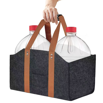 Tarpvalstybinė didmeninė prekyba nauju veltinio malkų laikymo krepšiu, rankinė, didelė talpa, medinė rankena, veltinio laikymo krepšys