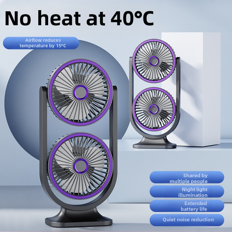 Cezhraničný zahraničný obchod Nový dvojhlavý stolový ventilátor Kancelársky internát Dvojvrstvový ventilátor Výrobca ventilátorov s vysokou cirkuláciou vzduchu