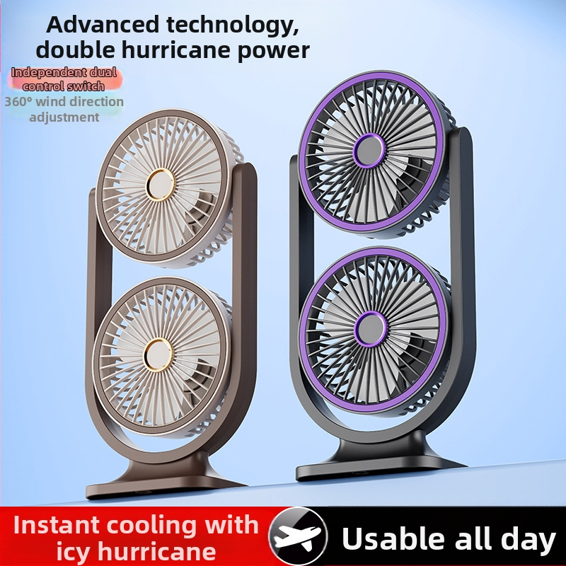 Cezhraničný zahraničný obchod Nový dvojhlavý stolový ventilátor Kancelársky internát Dvojvrstvový ventilátor Výrobca ventilátorov s vysokou cirkuláciou vzduchu