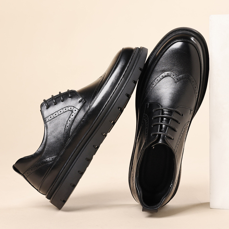 Pantofi de afaceri din piele pentru bărbați, pantofi casual noi din piele naturală cu talpă moale, mocasini, pantofi din piele Brogue cu rezistență sporită la uzură