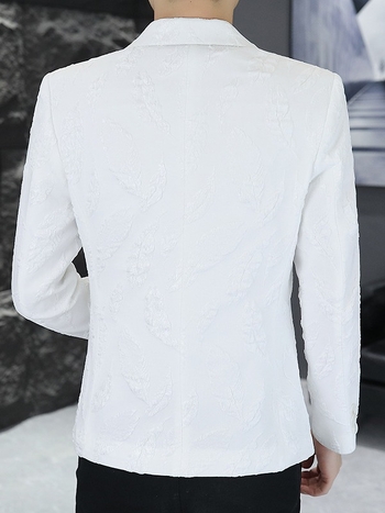 Meeste vabaaja ülikond Korea stiilis kena ülikond juuksurile isikupärastatud Yuppie ühe lääneliku ülaosaga meeste sulgedest jakk trendikas