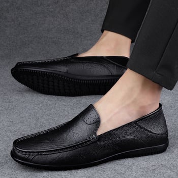 Pantofi sport pentru bărbați, stil britanic, de primăvară și de vară, din piele, stil coreean la modă, pantofi leneși, 2025, pantofi casual pentru bărbați