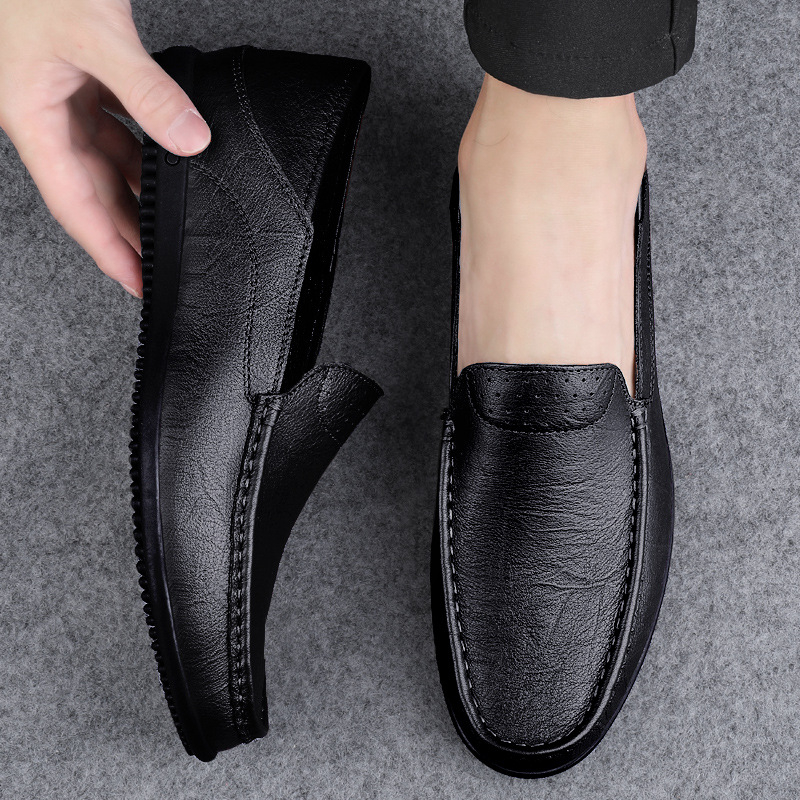 Pantofi sport pentru bărbați, stil britanic, de primăvară și de vară, din piele, stil coreean la modă, pantofi leneși, 2025, pantofi casual pentru bărbați