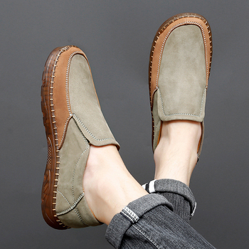 Νέα ανδρικά δερμάτινα παπούτσια για υπαίθριες δραστηριότητες σε μεγάλα μεγέθη, άνοιξη και φθινόπωρο 2022, από γνήσιο δέρμα, χειροποίητα ραμμένα.