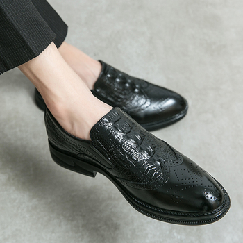 2024 Διασυνοριακά μεγάλα μεγέθη Brock Carved Ανδρικά Παπούτσια Βρετανικού Επαγγελματικού Φόρεματος με Κροκόδειλο Δερμάτινα Παπούτσια, 46 Νούμερα Μοκασίνια για Άνδρες
