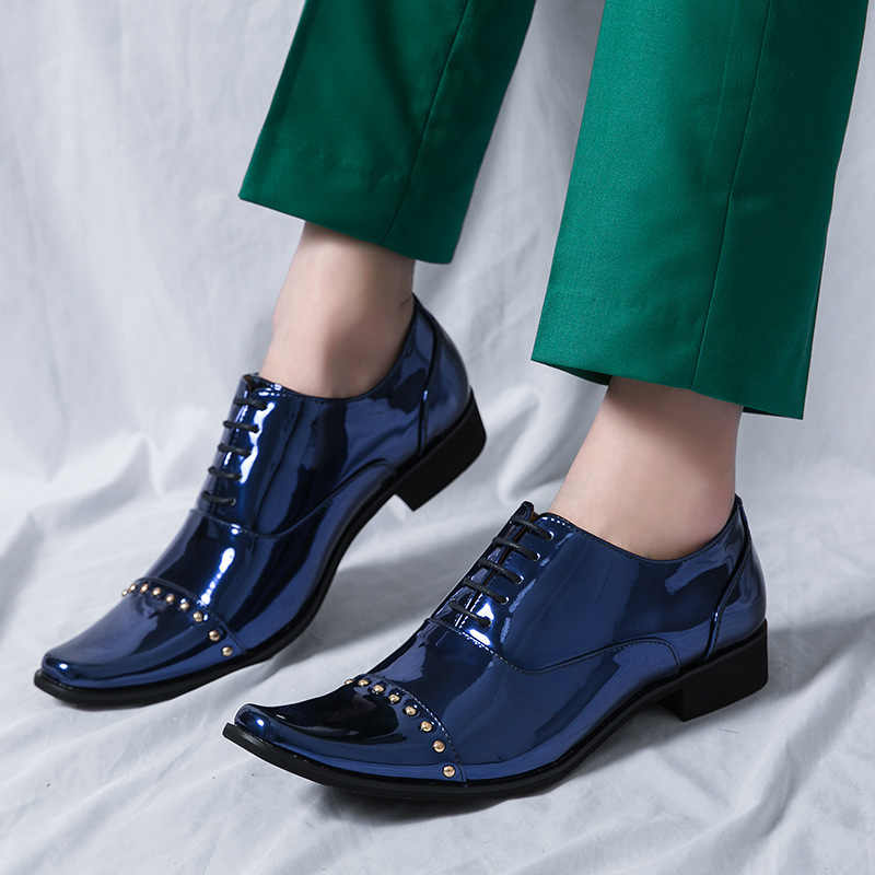 Pantofi sport pentru bărbați, pantofi sport cu vârf ascuțit și sclipici, stil coreean, stil business, la modă, la modă, pantofi din piele, mărime mare, pantofi din piele pentru adolescenți