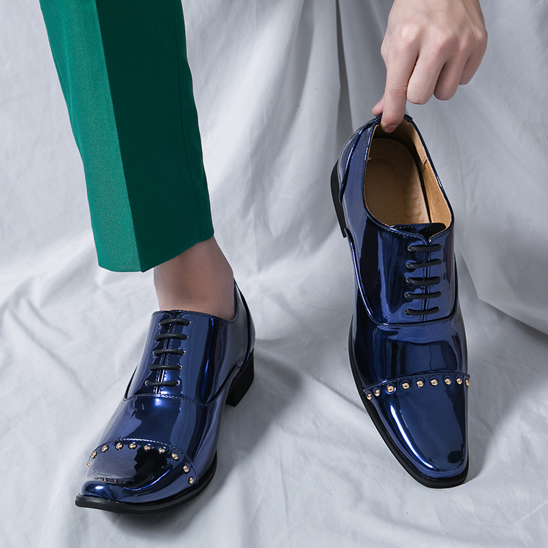 Pantofi sport pentru bărbați, pantofi sport cu vârf ascuțit și sclipici, stil coreean, stil business, la modă, la modă, pantofi din piele, mărime mare, pantofi din piele pentru adolescenți